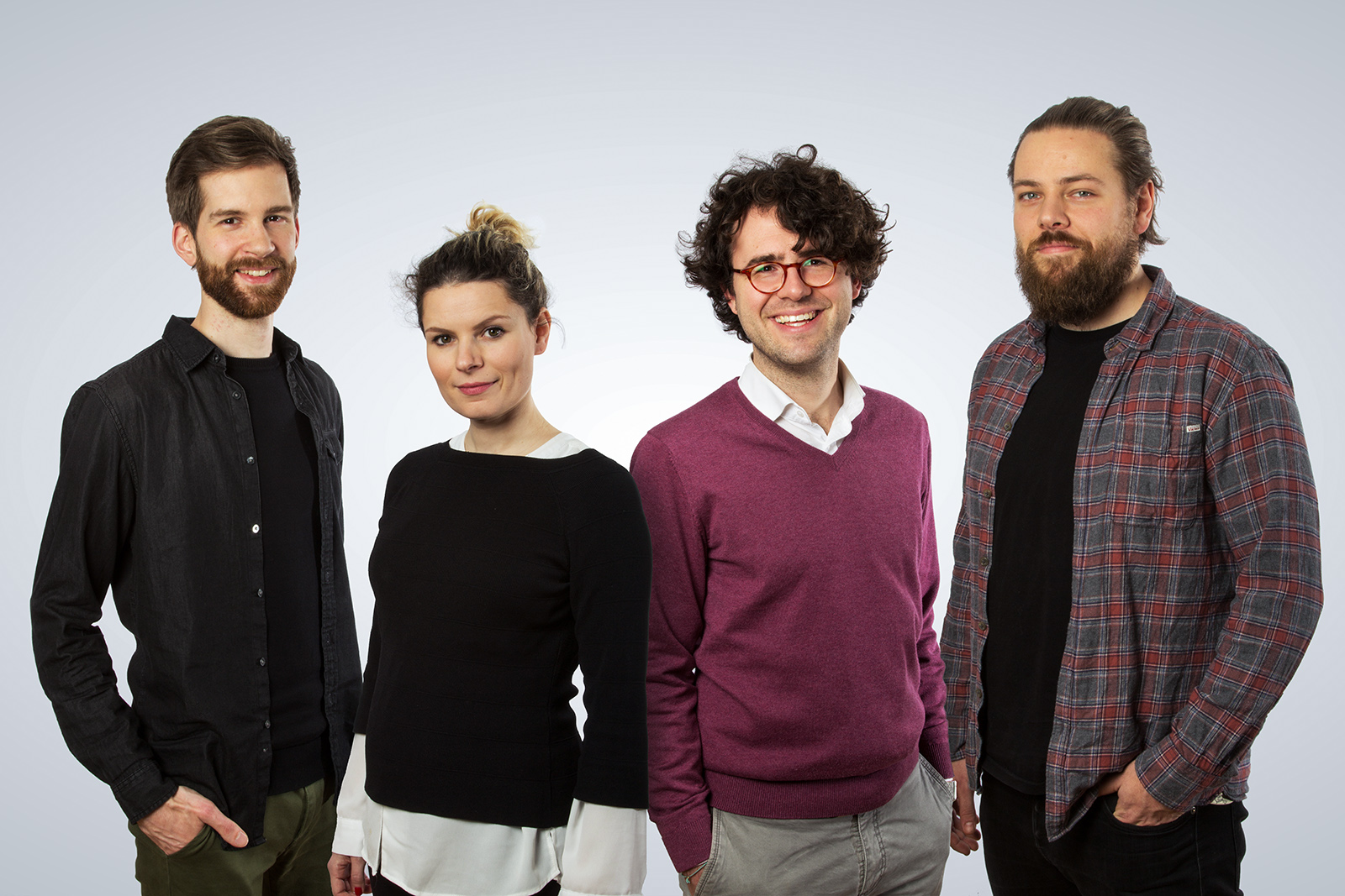 Das Projektteam: Daniel Latsch, Véronique Jansen, Christian Peitz, Joris Schwarz